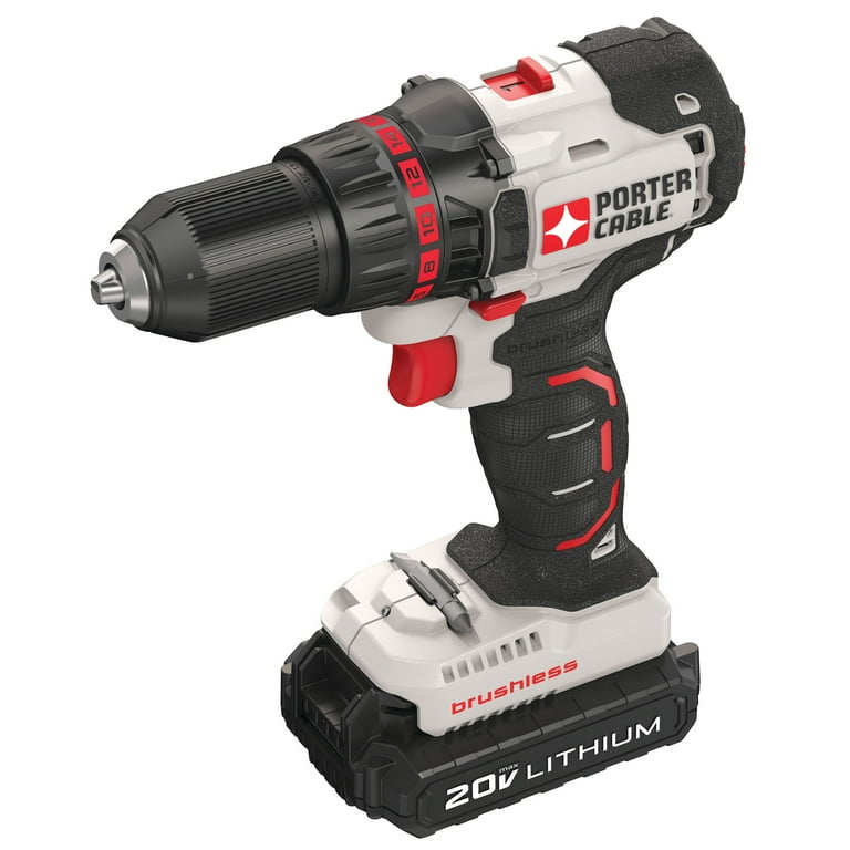 PORTER CABLE 20-Volt Max Lithium-Ion Brushless Compact Cordless Drill, PCC608LB PORTER CABLE 20-Volt Max Lithium-Ion Brushless Compact Cordless Drill, PCC608LB