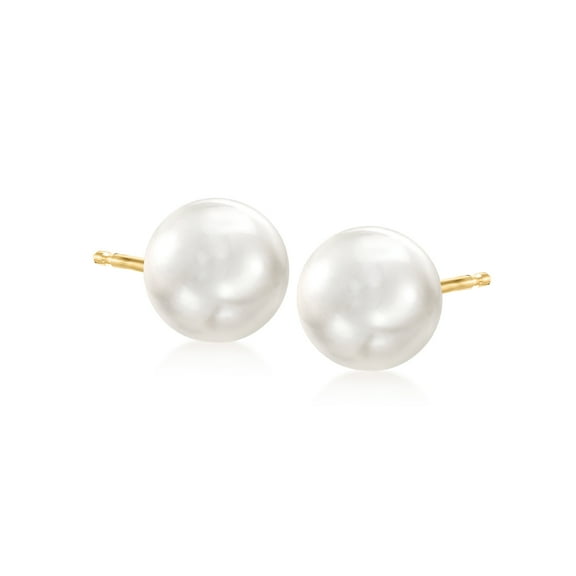 Ross-Simons 8-9mm Cultured Pearl Stud Earrings in 14kt Yellow Gold, Women's, Adult