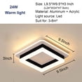 thumbnail image 2 of ADISUN Modern Led Ceiling Light Fixture Flush Mount Ceiling Lights Square Ceiling Lamp for Living Room Hallway Bedroom Kitchen Balcony Cloakroom, Warm White, 2 of 6