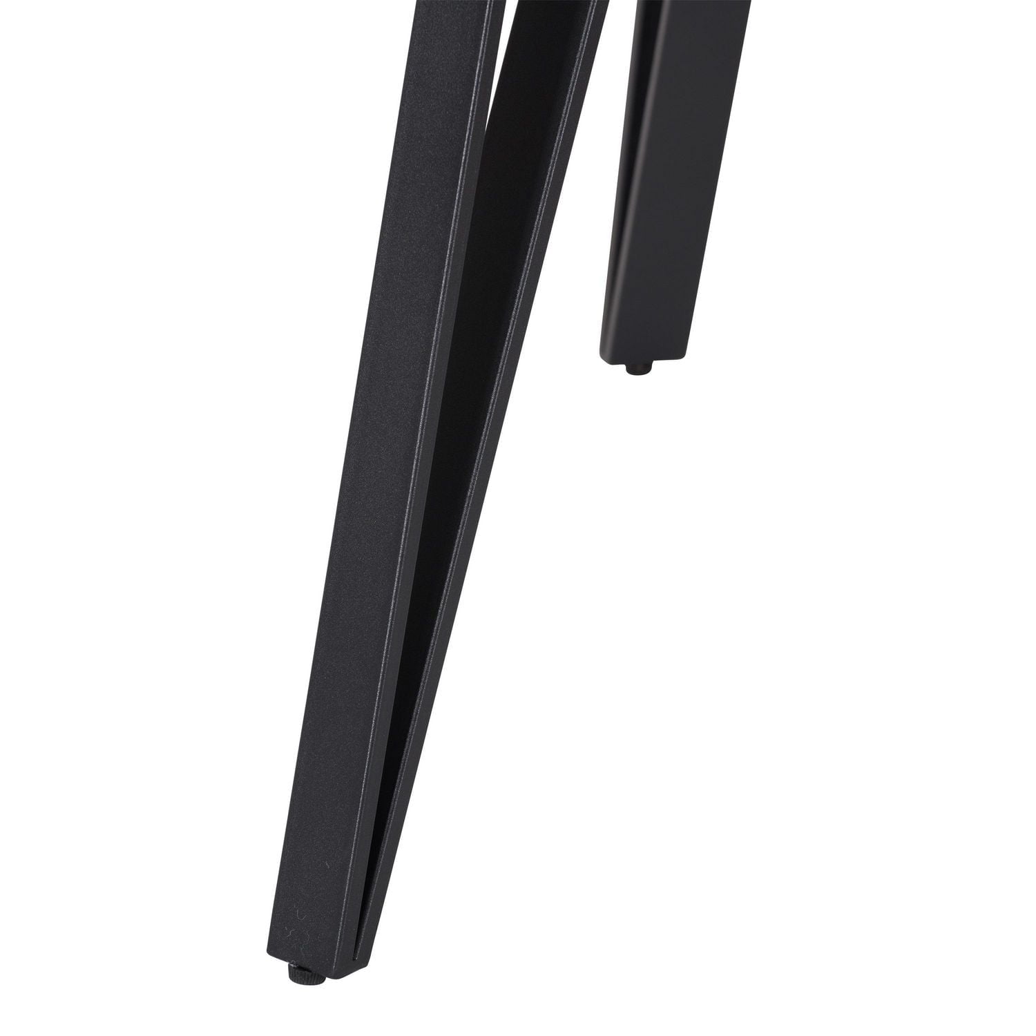 Table à manger d'intérieur ronde CorLiving Ezra Iron Black avec pieds en épingle à cheveux et plateau en bois d'ingénierie pouvant accueillir jusqu'à 4 personnes