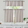 thumbnail image 7 of Coolmee Cafe Curtains 36 Inch Length Buffalo Plaid Tiers Curtains Grey Short Tier Rod Pocket Kitchen Curtain Water Resistant Half Window Curtain for Bathroom,Red/White,Set of 2, 7 of 7