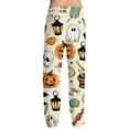 thumbnail image 5 of Domzest Halloween Pajama Pants Men Wide Leg Pumpkin Ghost Bat Graphic Pajama Bottoms Drawstring Elastic Waisted Funny Sleepwear Complexion M, 5 of 6