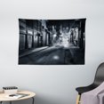 thumbnail image 1 of Night Tapestry, Moody Monochrome View of Cortlandt Alley Chinatown New York City Dark Urban Scenery, Wall Hanging for Bedroom Living Room Dorm Decor, 60W X 40L Inches, Black White, by Ambesonne, 1 of 2
