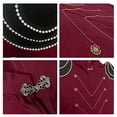 thumbnail image 7 of ZToonmas Men Medieval Full Length Cape Stand Collar Cloak with Decor Chains and Epaulets Halloween Noble Role Play Cloths, 7 of 7