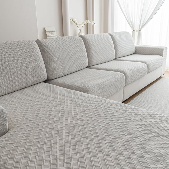 Funda para Sofá QIANMEW en Forma de L, Elástica y Lavable, Gris