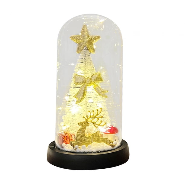Decoración LED de fiesta con cúpula de Navidad, decoración de escritorio, decoraciones para árboles de Navidad para dormitorio, sala de estar, árbol