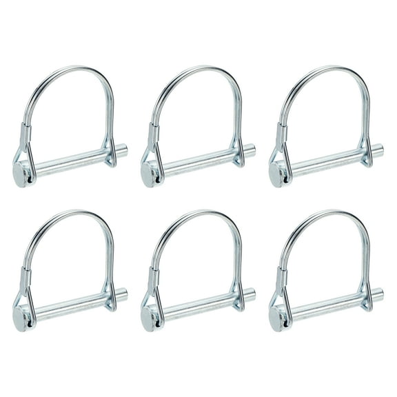 Uxcell 6 Pcs Trailer Coupler Pins, 1/4" x 2" Half Round Safety Wire Lock Hitch Pin