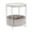 White, variant on Round Storage End Table, Nightstand for Bedroom or Living Room, Easy Assembly, with Cloth Basket, Charcoal/Heather Gray, 17.7 x 17.7 x 18.9 in | Side Table, with Cloth Basket, Storage