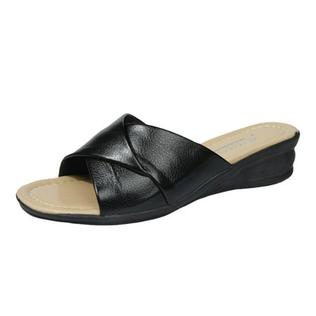 

Summer Women s Fashion Wedges Open Toe Beach Shoes Roman Slippers Sandals Pu Black slipper for Women