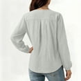 thumbnail image 7 of Sexlip Womens Henley Blouse 3/4 Sleeve Button Placket Design Soft Fabric Relaxed Silhouette for Daily Wear White XXXL, 7 of 7