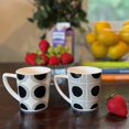 thumbnail image 2 of Scandi Coffee Mugs, Set of 2, Black and White, Dots and Lines, Curated Patterns, 10 Fl. Oz., Dishwasher Safe, 2 of 9