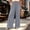 Gray, variant on Womens Cotton Palazzo Pants Elastic Waisted Pull On Beach Trousers Casual Wide Leg Long Lounge Summer Vacation Blue XL(XL)