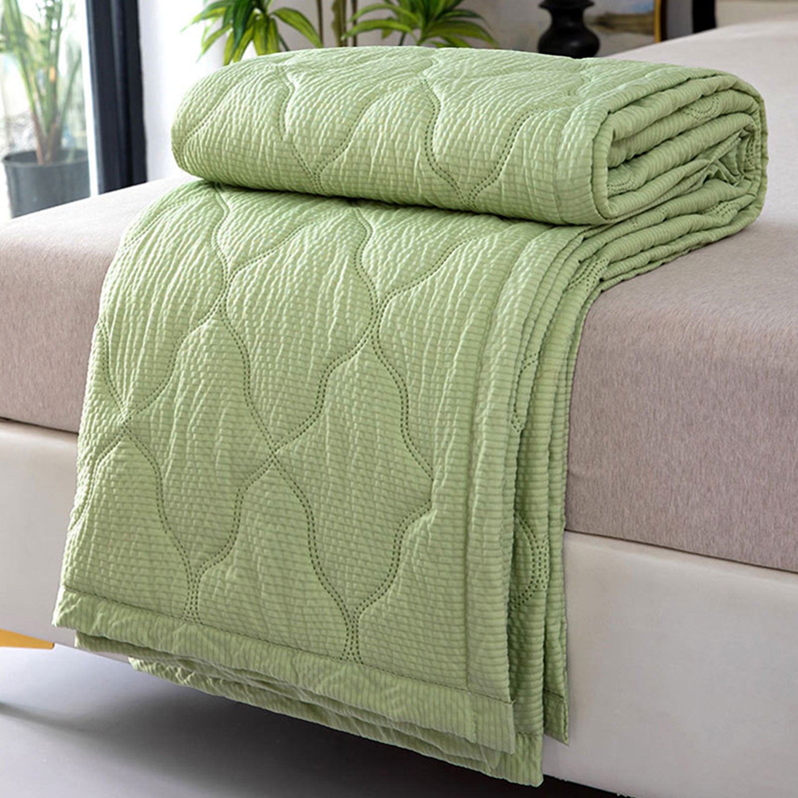 Hiroekza Quilts For Full Bed, Full Size Quilt, Ultra Soft Cotton Quilt for Spring Summer, Washable Solid Color Quilt for Home Dormitory