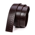 thumbnail image 5 of ‌Catelles Men's Crocodile Pattern Headless Brown Belt - Genuine Leather Automatic Buckle Waistband, Durable Stylish for Business Casual Wear,Gifted by Box&For waist 46in Width 1.38in(3.5cm), 5 of 8