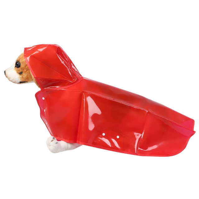 PU rojo mascota impermeable impermeable con capucha impermeable capa de lluvia chaqueta ropa para perros gatos