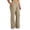 #05 Khaki 【Mix, Match & Rotate: Stock Up on Daily Colors】, variant on Women's Plus Size Yoga Long Pants, Elastic Waist Side Seam Pockets, Solid Color Side Split Hem for Gym Sports Active Daily | TruHer,Black L