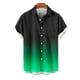 thumbnail image 2 of Ceisia Men's Gradient Print Short Sleeve Button Down Shirt for Casual & Vacation Wear Green L Gifts, 2 of 4