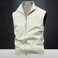 thumbnail image 5 of Outdoor Vests Jacket for Men, Sleeveless Windbreaker Fleece Jackets for Golf, Travel, Fishing, Hiking Reversible Wear Gilet Outwear White M, 5 of 6