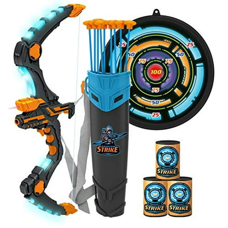 JOYIN Bow and Arrow for Kids with LED Flash Lights - Archery Bow with 9 Suction Cups Arrows, Target and Quiver, Outdoor Toys