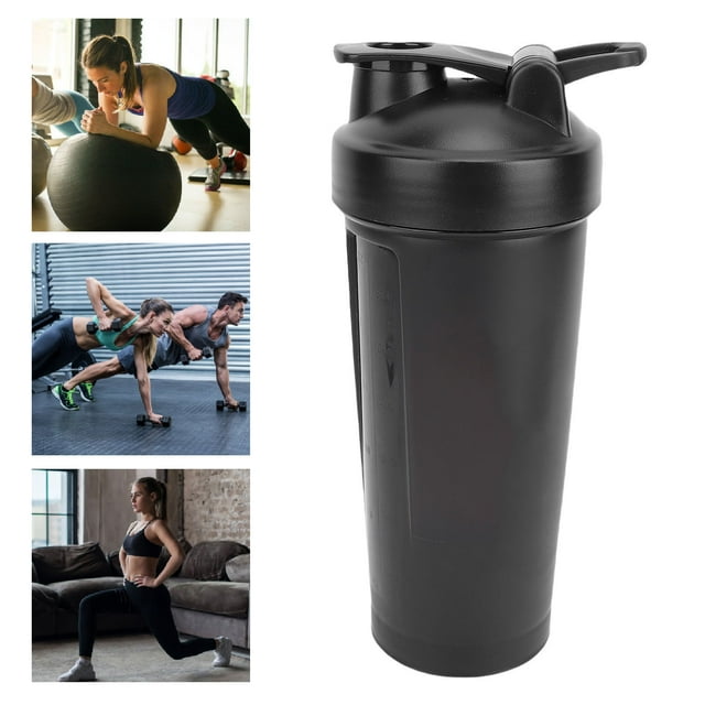600ML Protein Shaker Bottles with Wire Whisk ,Sports Water Cups,Measurement Scales Drinking Bottle,Portable Pre Workout,Mixes Cocktails Smoothies Shakes,Easy to Cean Design