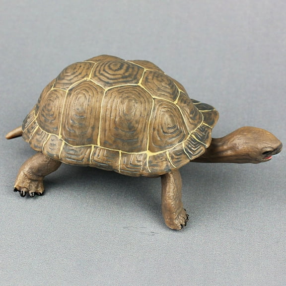 SEWCHICS Brown Turtle Figurine Plastic Model PVC Decorative Collectible 1 Piece