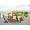 Hanover Manor 7-Piece Outdoor Dining Set with Two Swivel Rockers