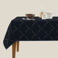 thumbnail image 3 of Wukai Black Fish scales Waterproof Tablecloth for Kitchen Dining, Fits Square Tables for 2-4 Seats -60"x60", 3 of 7