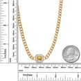 thumbnail image 6 of Gem Stone King 14K Gold Plated Yellow Citrine and Moissanite Cuban Curb Link Chain Pendant Necklace for Women  (1.17 cttw, Cushion 6MM, 16 inch Chain + 2 inch Extender), 6 of 6