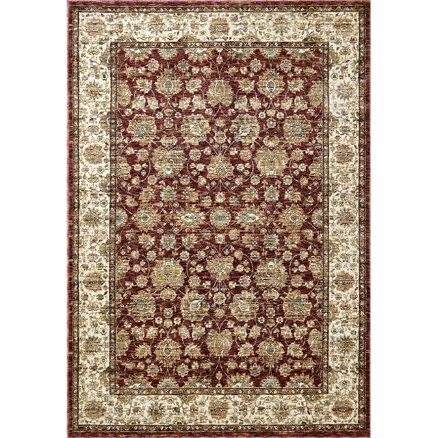 Dynamic Rugs PE693743130 Tapis Rectangulaire Transitionnel 5 Pi. 3 Po. x 7 Pi. 7 Po. Perle 3743 - 130 Bourgogne