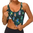 thumbnail image 3 of Rateoe Bright ladybugs Print Womens' Sports Bras Scoop Neck Sports Vest- Padded U Back Seamless High Impact Support-X-Large, 3 of 8