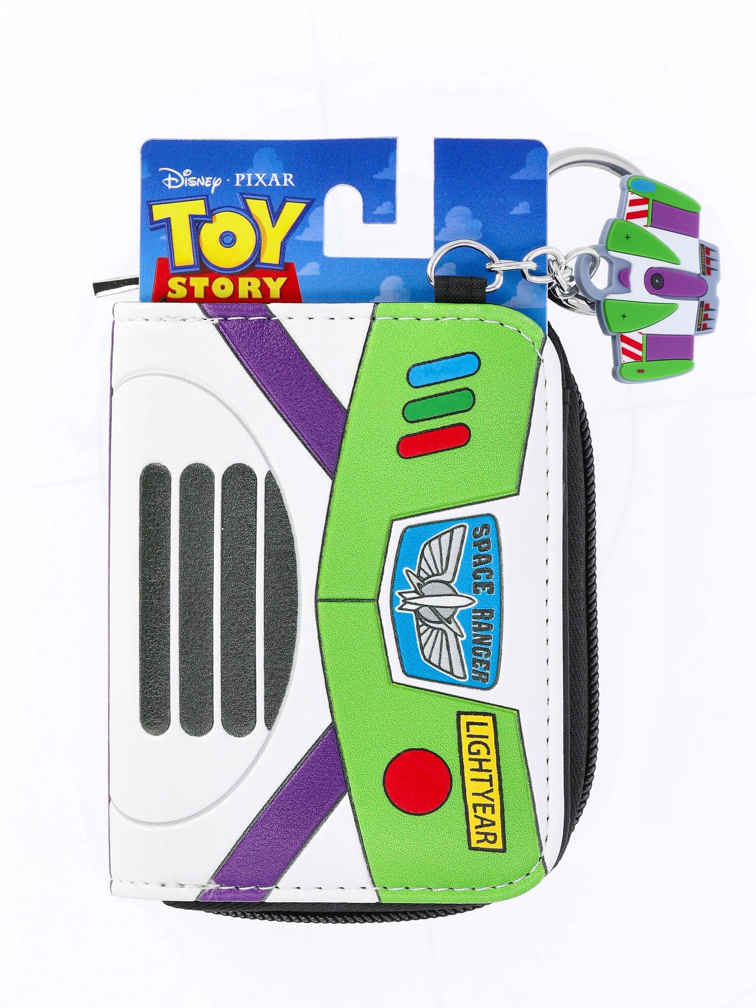 Disney Pixar Women's Toy Story Buzz Lightyear Wallet with Charm Keychain, Green