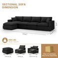 thumbnail image 4 of Gtilzria Cloud Modular Sectioanl Sofa Couch, Comfy Modern Sectioanl Cloud Couch L-shaped Modular Down Filled Sofa with Ottoman for Living Room Apartment Office, Black, 4 of 17