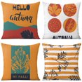 thumbnail image 1 of Hello Fall Pillow Covers Set Of 4, Linen Thanksgiving Gift Pillow Covers Sofa Couch Cushion Case, 1 of 5
