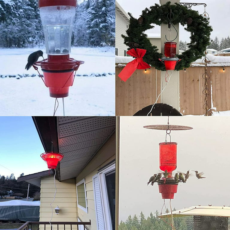 SHWORON Hummingbird Feeder Heater for Winter Outdoors, Heated Feeders, Bird  Attaches to Bottom Feed Hummingbirds in Freezing Weather Outdoor Garden