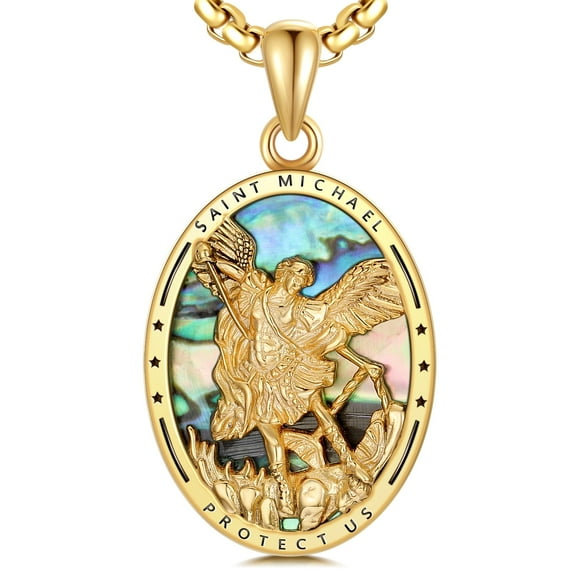 St Michael Pendant for Men 925 Sterling Silver Saint Michael Necklace Archangel Michael Medal Jewelry Gifts for Men Women