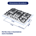 thumbnail image 3 of Parrilla A Gas 5 Quemadores Empotrable Naesi Acero Inoxidable AN115, 3 of 8