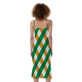 thumbnail image 2 of Irish Argyle Pattern Print Slim Fit Midi Cami Dress, Irish St. Patrick'S Day Fashion Summer Maxi Sexy Casual Dress For Women, 2 of 4