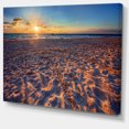 thumbnail image 2 of Trodden Sandy Beach at Sunset - Seashore Canvas Art Print, 2 of 4