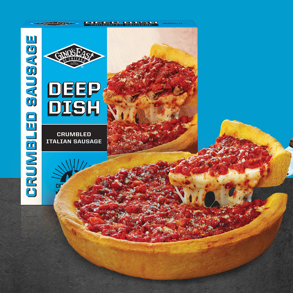 Gino's East Deep Dish Sausage Frozen Pizza, Marinara Sauce, Box, 32oz ...