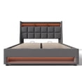 thumbnail image 2 of Furvclv Full Size Upholstered Platform Bed With Hydraulic Storage System, LED Lights, USB Charging Slat Mattress Foundation, No Box Spring Needed For Bedroom Living Room, 2 of 9