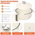 thumbnail image 4 of Juego de utensilios de cocina de hierro fundido esmaltado antiadherente QuliMetal, 7 piezas de ollas y sartenes con tapa, sartén, cacerola, olla holandesa redonda y saludable para hornear pan de masa, 4 of 5