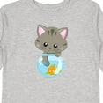 thumbnail image 4 of Inktastic Cute Cat, Little Cat, Kitty, Kitten, Fish Bowl Girls Long Sleeve Toddler T-Shirt, 4 of 5