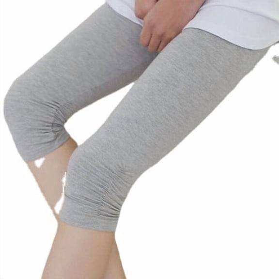 Cropped Pleated Cotton Plus Size Leggings