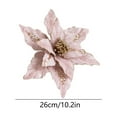 thumbnail image 3 of Christmas Poinsettia Flower Ornament, Artificial Flannel Glitter Flower Decoration For Christmas Tree, Holiday Party Hanging Pendant, Seasonal Home Decor Accessories Indoor Display, 3 of 6