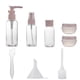 thumbnail image 1 of Kit de botellas de viaje, juego de contenedores de artículos de tocador portátiles a prueba de fugas, contenedores de cosméticos de tamaño de vuelo de PET transparente para loción, champú, crema,, 1 of 5