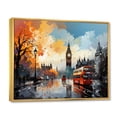 thumbnail image 2 of Designart "London Popart City in Red and Beige III" Cityscapes Floater Framed Wall Decor, 2 of 7