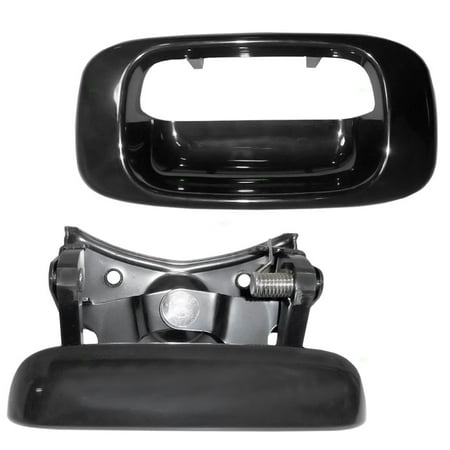 - Two Piece Set Tailgate Liftgate Handle with Trim Bezel Replacement for Chevrolet Silverado GMC Sierra Pickup Truck 15188001 15228541