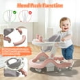 thumbnail image 6 of WonderStone 5 in 1 Baby Walker, Foldable Push Walker with Wheels, Music & Light, Baby Bouncer, Baby Activity Center for Boy Girl 6-12 Months (Pink), 6 of 11
