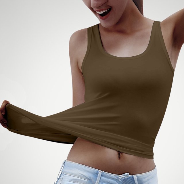 SMihono Hauts pour Femmes Débardeur pour Femmes Doublure en Coton pour Femmes Débardeur à Col Rond Hauts avec un Beau Dos Débardeurs pour Femmes Hauts d'Été pour Femmes