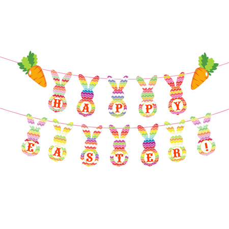Dido Banner Decoration Animal Shape Cartoon Easter Banner DIY Hanging Flag Pendant for Home Shop